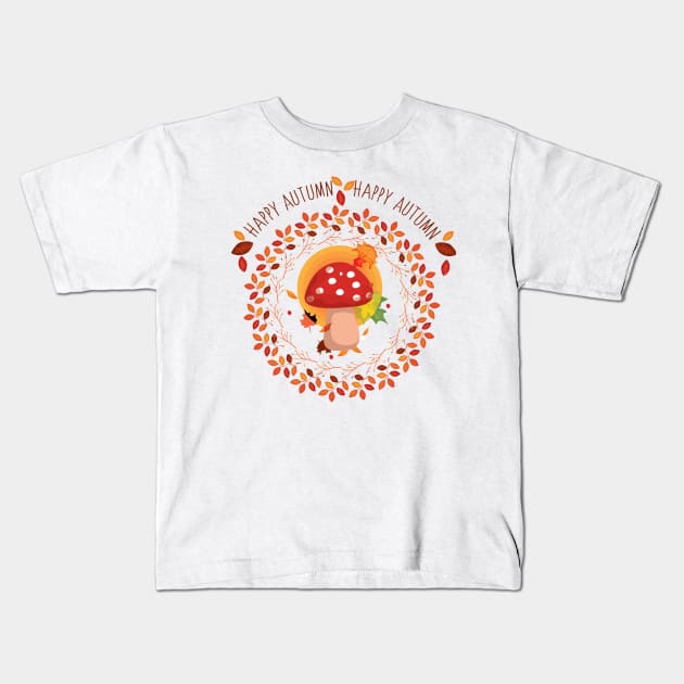 Happy Autumn Kids T-Shirt by emma17